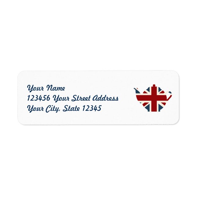 Union Jack British Teapot Label (Front)