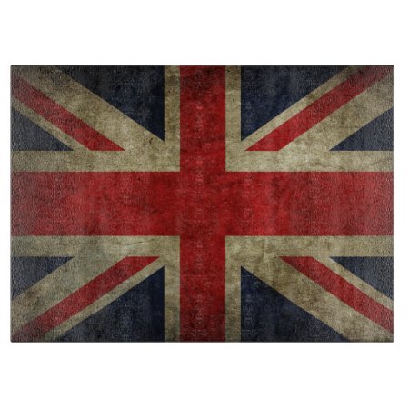 Union Jack British Uk Antique Grunge Flag Cutting Board