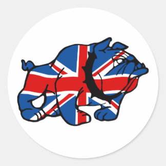 Union Jack Bulldog Classic Round Sticker
