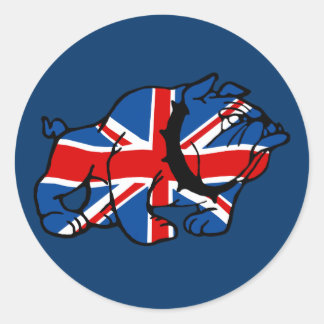 Union Jack Bulldog Classic Round Sticker
