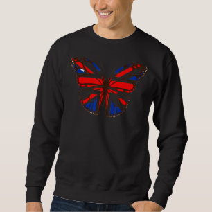 Union Jack Butterfly British Flag Sweatshirt