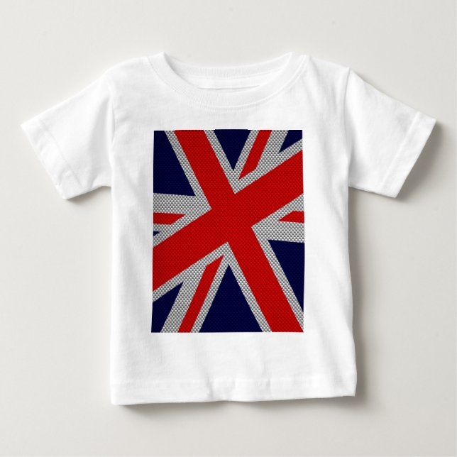 Union Jack Carbon Fiber Style Decor Baby T-Shirt (Front)