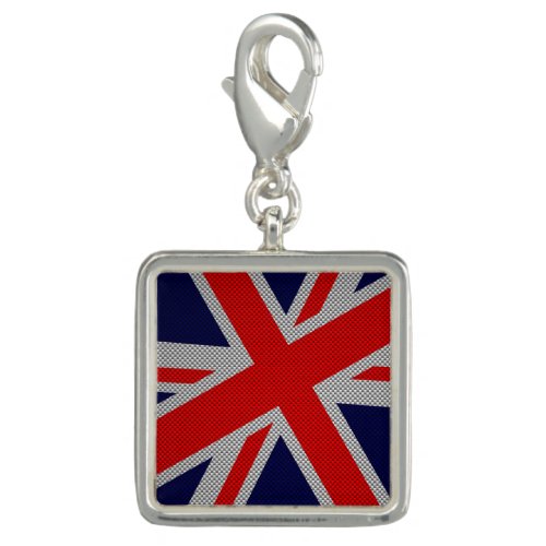 Union Jack Carbon Fiber Style Decor Charm