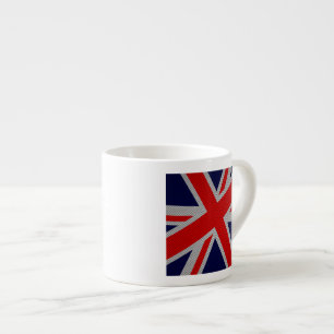 Union Jack Carbon Fiber Style Decor Espresso Cup