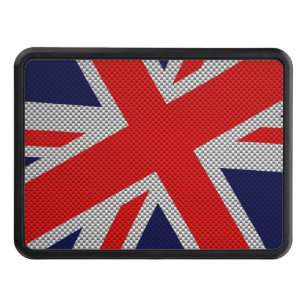 Union Jack Carbon Fiber Style Decor Tow Hitch Cover
