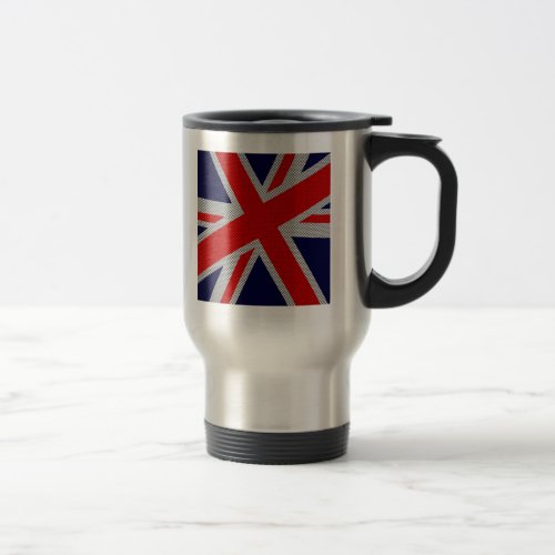 Union Jack Carbon Fiber Style Decor Travel Mug