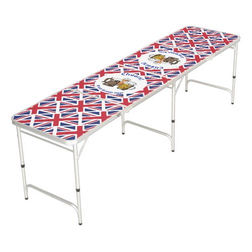 UNION JACK Cheers Great British Beers Cartoon Beer Pong Table