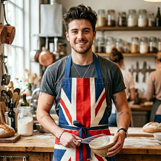 Union Jack Cooking Apron - Retro British Flag Gift (Creator Uploaded)