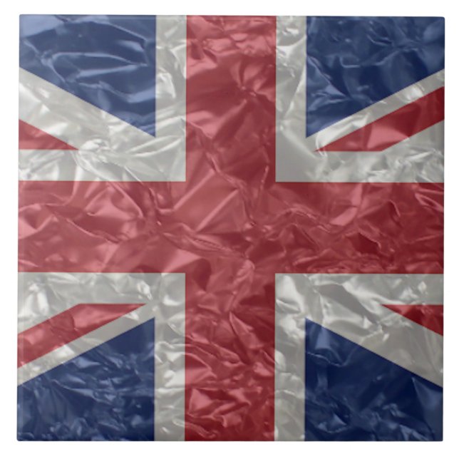 Union Jack - Crinkled Ceramic Tile (Front)