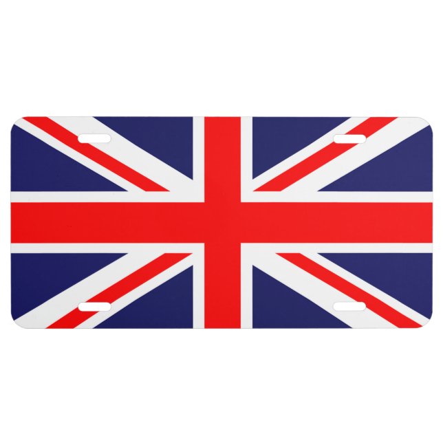 Union Jack England Flag License Plate (Front)