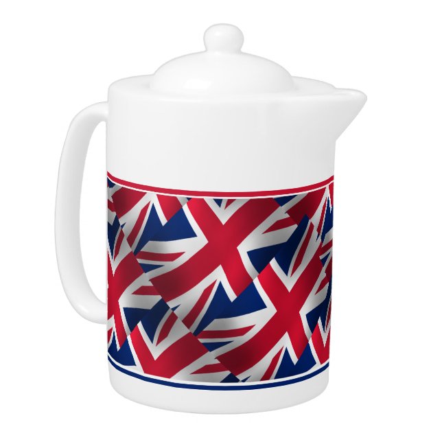 UNION JACK ENGLAND FLAG TEAPOT (Left)