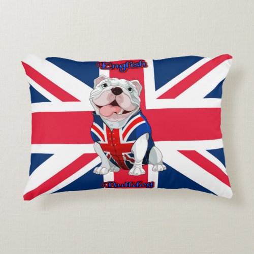 Union Jack English Bulldog Accent Pillow