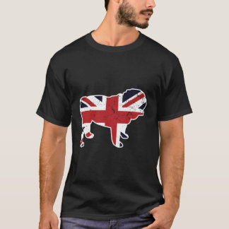 Union Jack English Bulldog Distressed Flag Uk Nove T-Shirt
