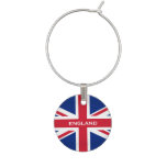 Union Jack English Flag England Design  Wine Charm