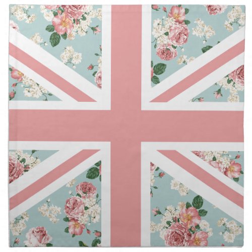 Union Jack English Roses Pattern Napkin