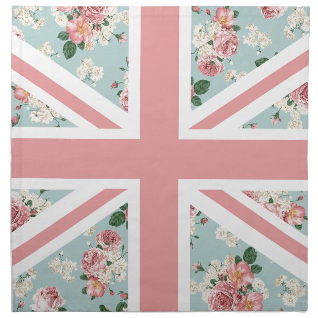 Union Jack English Roses Pattern Napkin (Front)
