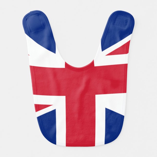 Union Jack Flag bbcnt Baby Bib (Front)
