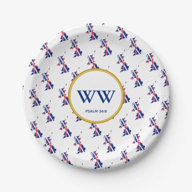 UNION JACK FLAG Birthday Heritage Party Paper Plates (Front)