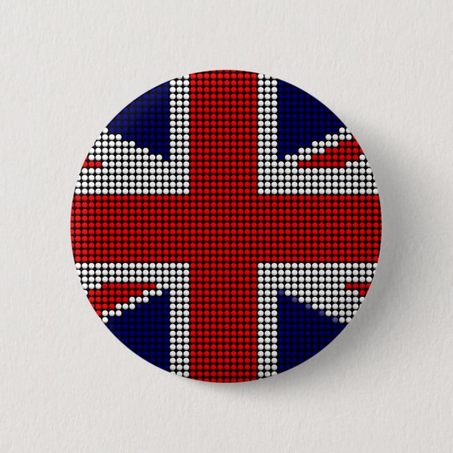 Union jack flag british flag pinback button (Front)