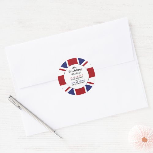 Union Jack Flag British Wedding Classic Round Sticker