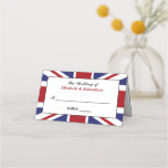Union Jack Flag British Wedding Place Card at Zazzle