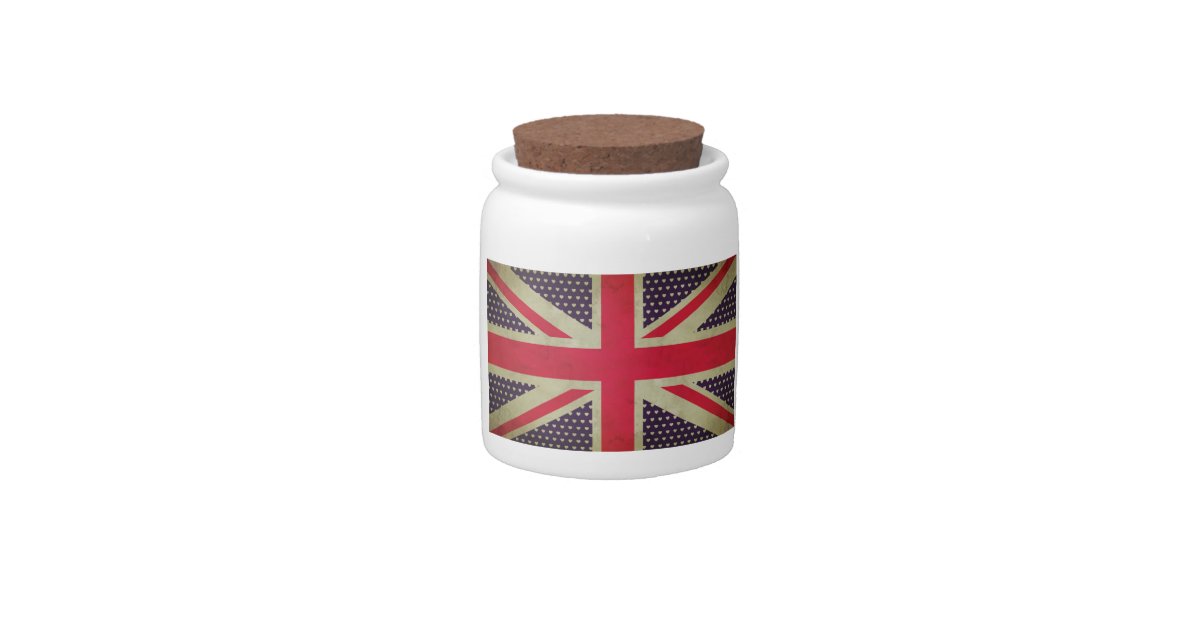 Union Jack Flag Candy/Cookie Jar Zazzle