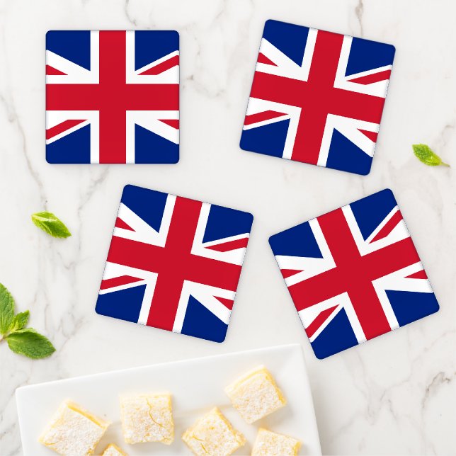 Union Jack Flag coastercnt Coaster Set (In Situ)