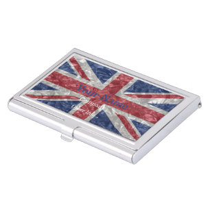 Union Jack Flag - Crinkled Business Card Case