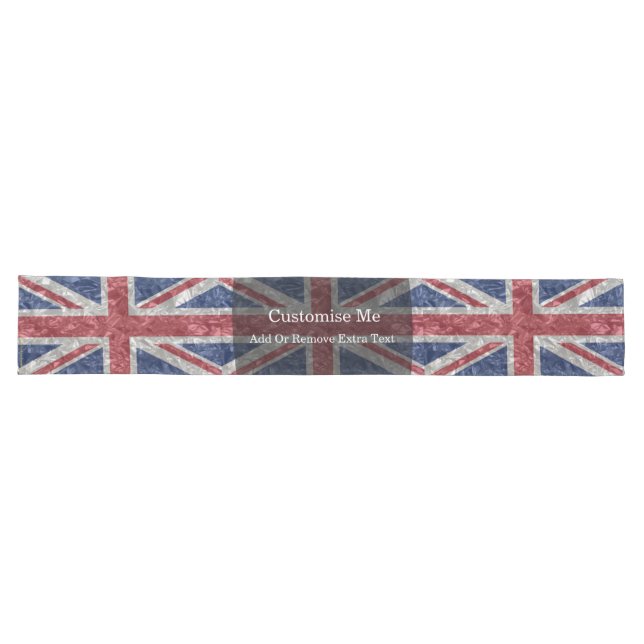 Union Jack Flag - Crinkled Long Table Runner (Horizontal)