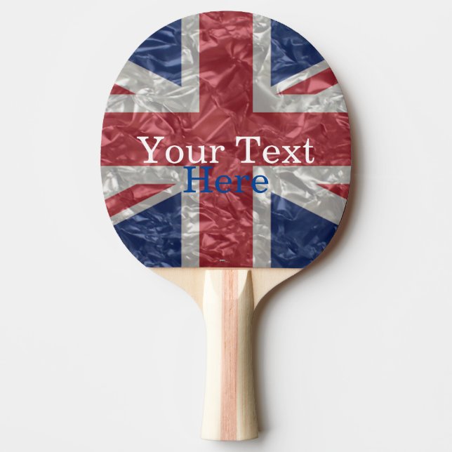 Union Jack Flag - Crinkled Ping-Pong Paddle (Front)