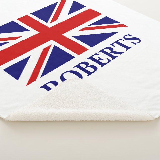 Union Jack flag custom Sherpa fleece blanket (3/4)