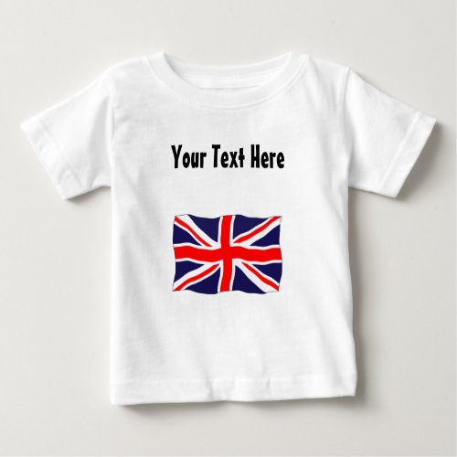 Union Jack Flag _ Customizable With Your Text Baby T_Shirt