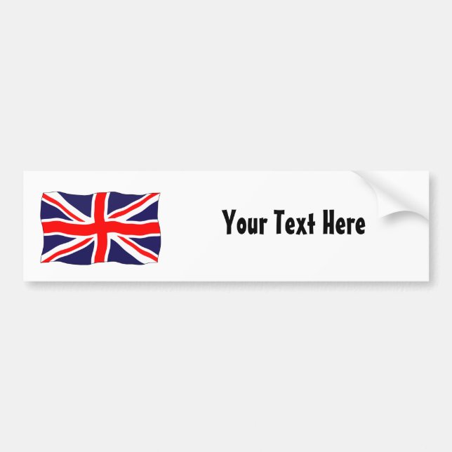 Union Jack Flag - Customizable With Your Text! Bumper Sticker (Front)