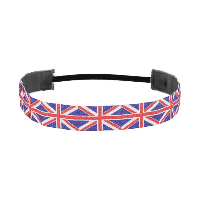 Union Jack Flag Design Athletic Headband (Front)