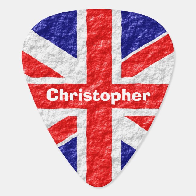 Union Jack Flag Design Guitar Pick (Back)