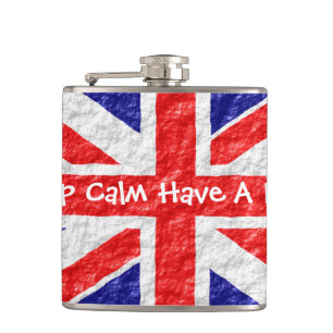 Union Jack Flag Design Hip Flask