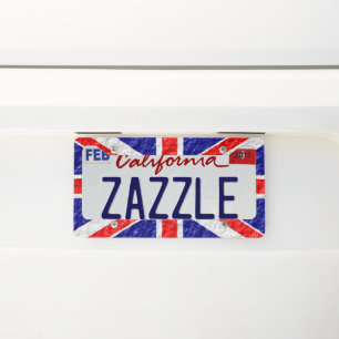 Union Jack Flag Design License Plate Frame