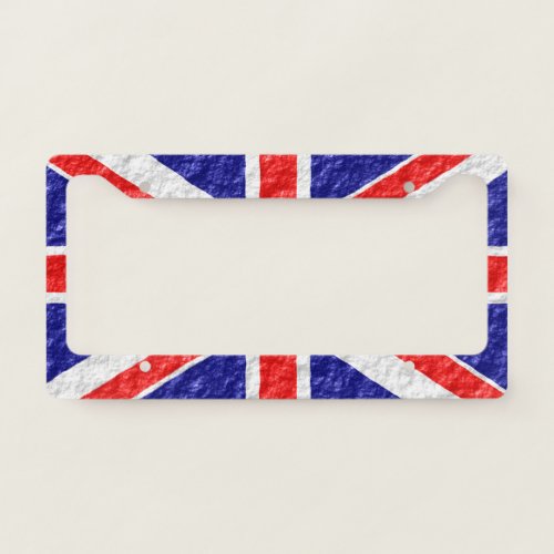 Union Jack Flag Design License Plate Frame