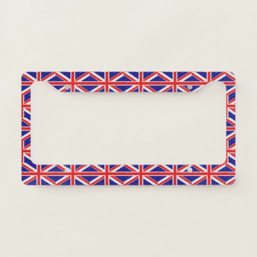 Union Jack Flag Design License Plate Frame