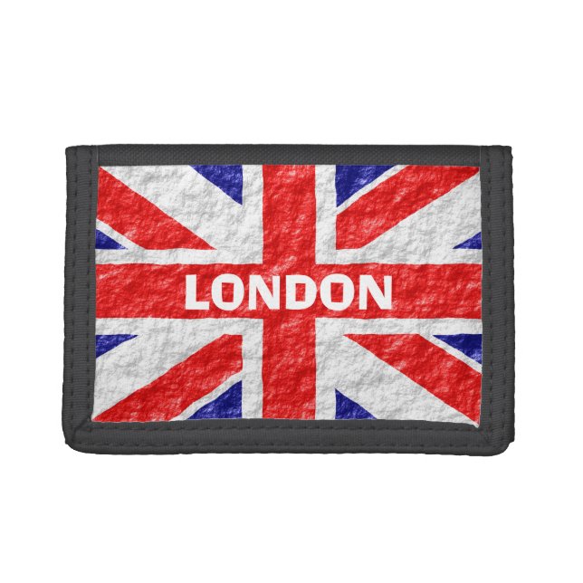 Union Jack Flag Design Personalised Tri-fold Wallet (Front)