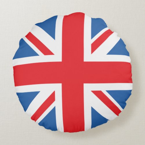 Union JackFlag Design Round Pillow