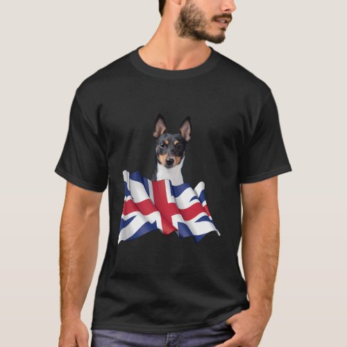 Union Jack Flag Dog Toy Fox Terrier T_Shirt