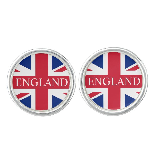 Union Jack Flag England clcnt Cufflinks (Front)
