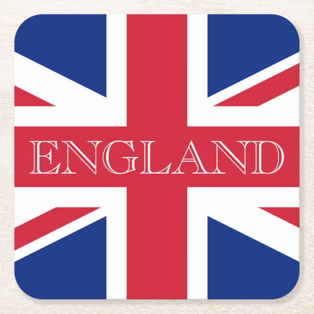 Union Jack Flag England coastercnt Square Paper Coaster (Front)