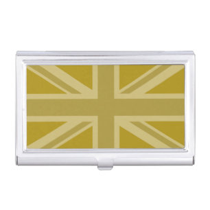 Union Jack/Flag Golds Business Card Holder