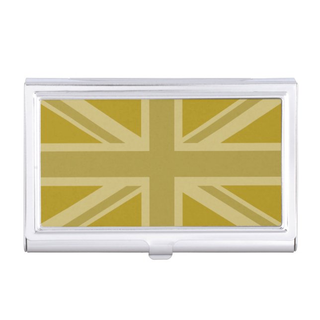 Union Jack/Flag Golds Business Card Holder (Front)