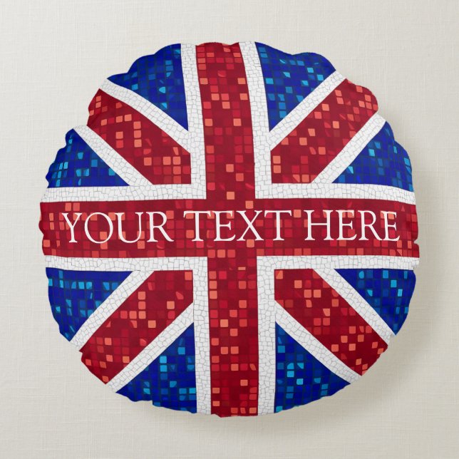 Union Jack Flag Great Britain Round Pillow (Front)