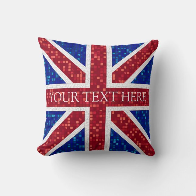 Union Jack Flag Great Britain Throw Pillow (Front)