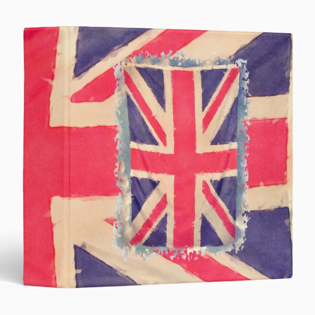 UNION JACK FLAG grunge 3 Ring Binder (Front/Spine)