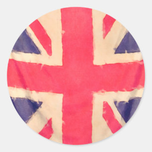 UNION JACK FLAG grunge Classic Round Sticker